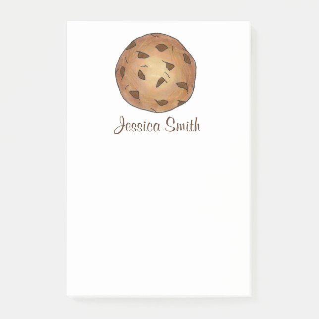 Personalized Chocolate Chip Cookie Post It Notes (Front)