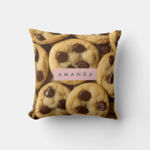 Personalized Chocolate Chip Cookie Throw Pillow