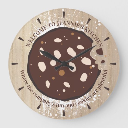 Personalized chocolate cookie bakery kitchen clock