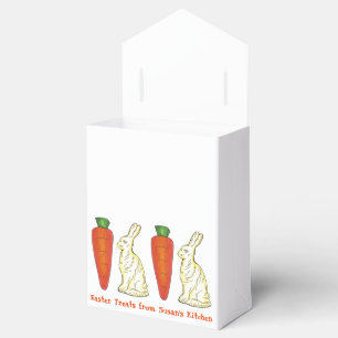 Personalized Chocolate Easter Bunny Carrot Treats Favor Boxes