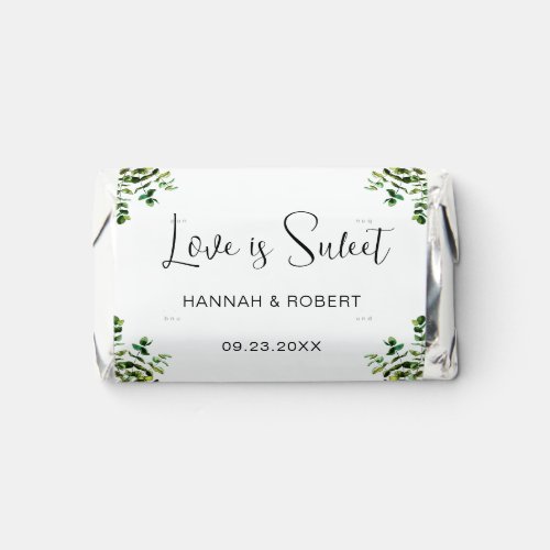 Personalized Chocolate For Wedding Green Foliage Hersheys Miniatures