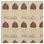 Personalized Chocolate Ice Cream Cone Cones Fabric
