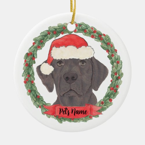 Personalized Chocolate Lab Ceramic Ornament