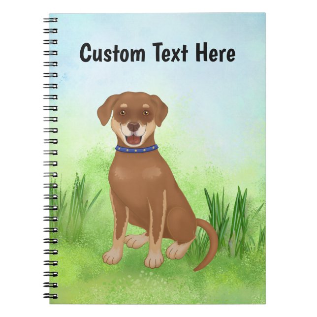 Personalized Chocolate Lab Mix Notebook (Front)