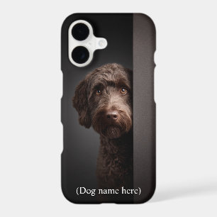 Personalized Chocolate Labradoodle Portrait iPhone 17 Case