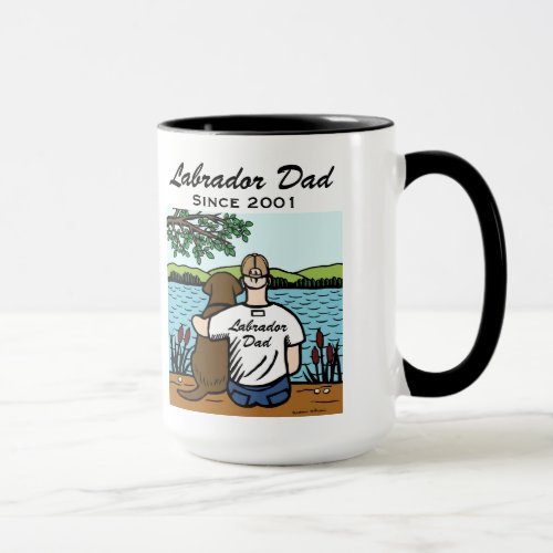 Personalized Chocolate Labrador and Dad Mug