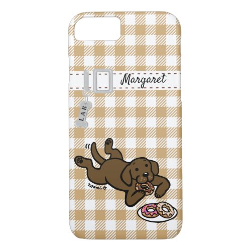 Personalized Chocolate Labrador and Doughnuts iPhone 87 Case