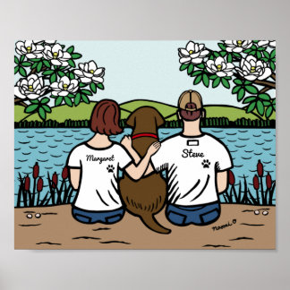 Personalized Chocolate Labrador Family Brown S Pos Poster