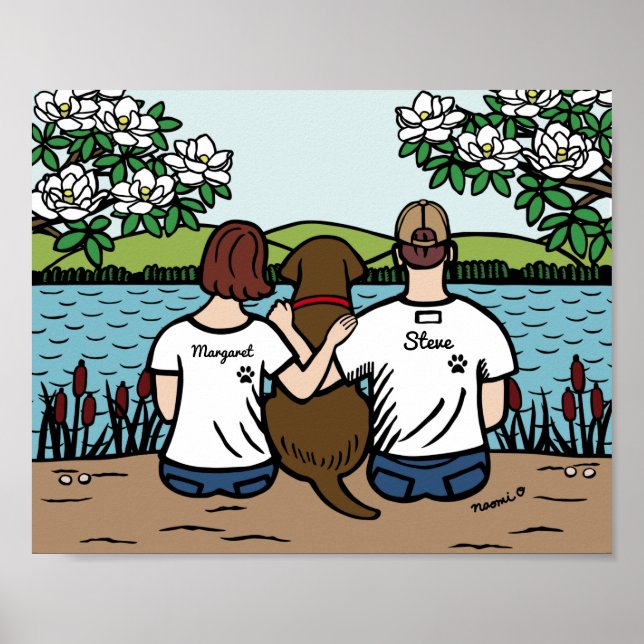 Personalized Chocolate Labrador Family Brown S Pos Poster (Front)