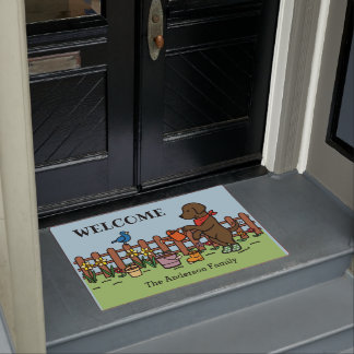 Personalized Chocolate Labrador Gardener Doormat