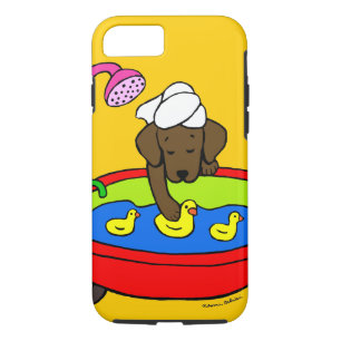 Personalized Chocolate Labrador Rubber Ducks Case