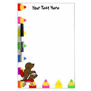Personalized Chocolate Labrador Student 1 Dry Erase Board