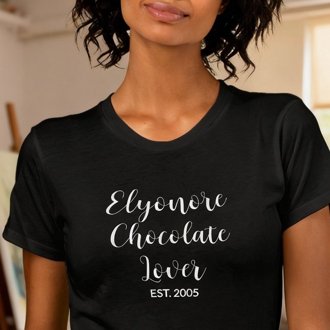 Personalized Chocolate Lover Name Established T-Shirt (Creator Uploaded)