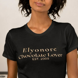 Personalized Chocolate Lover Name Established T-Shirt