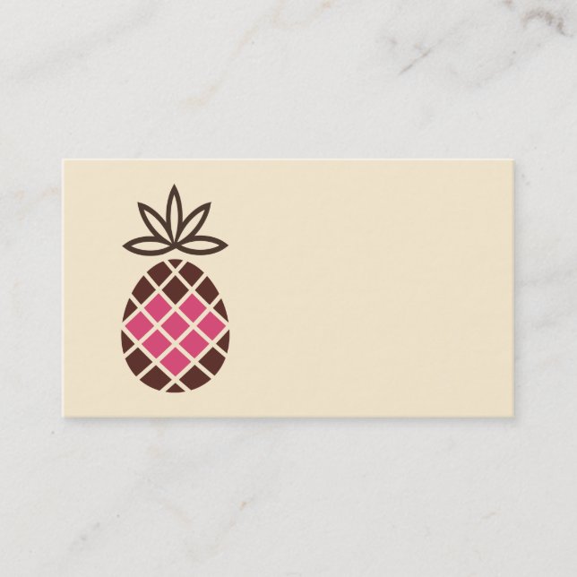 Personalized Chocolate pineapple with pink heart Business Card (Front)