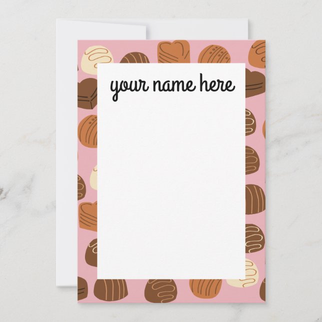 Personalized Chocolate Pralines Thank you Cards (Front)