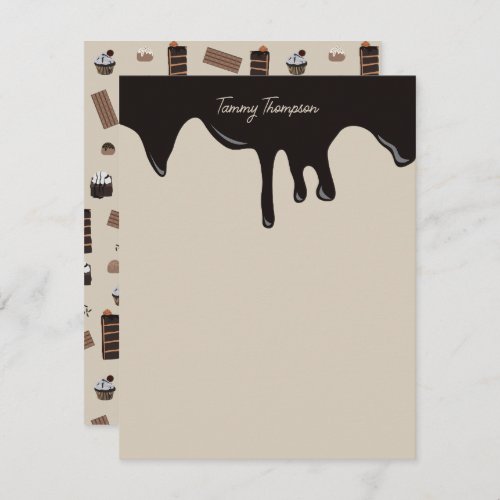 Personalized Chocolate Theme Pattern  Note Card