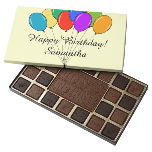 Personalized chocolates box with Birthday balloons (Opened)