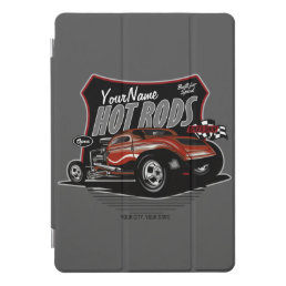 Personalized Chopped Red Hot Rod Coupe Speed Shop  iPad Pro Cover