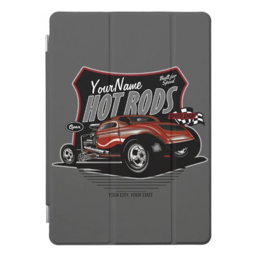 Personalized Chopped Red Hot Rod Coupe Speed Shop  iPad Pro Cover