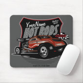 Personalized Chopped Red Hot Rod Coupe Speed Shop  Mouse Pad (With Mouse)