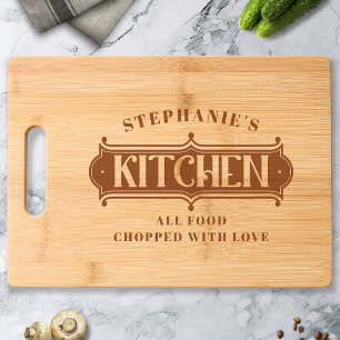 Personalized Chopped with Love Engraved Cutting Board