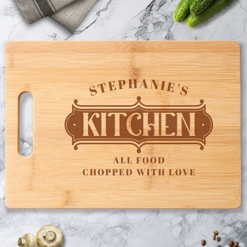 Personalized Chopped With Love Engraved Cutting Board