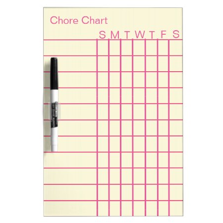 Personalized Chore Chart List Stripes Weekly White Dry-erase Board