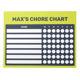 Personalized Chore Chart Notepad