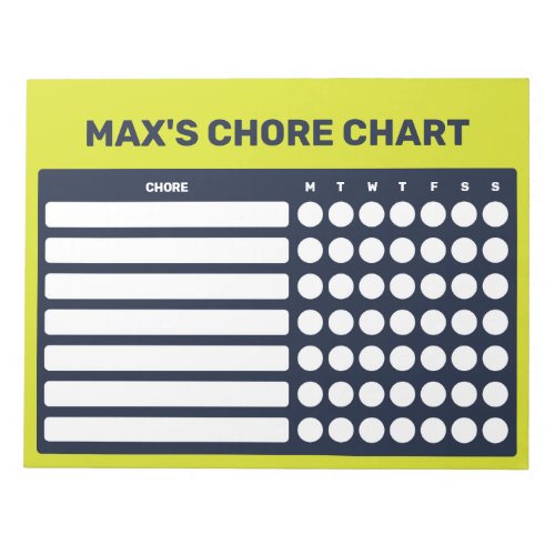 Personalized Chore Chart Notepad