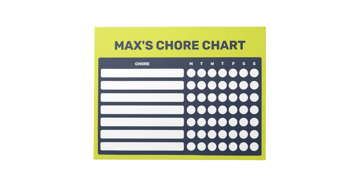 Personalized Chore Chart Notepad | Zazzle