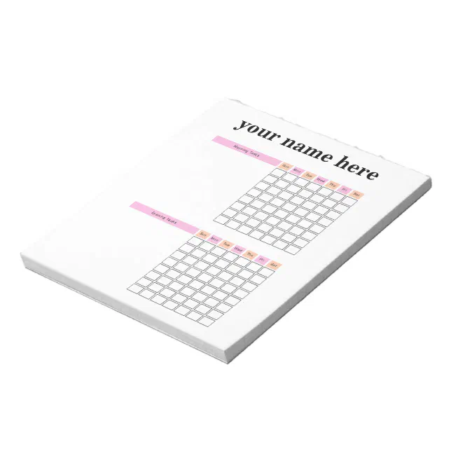 Personalized Chore Chart Notepad | Zazzle
