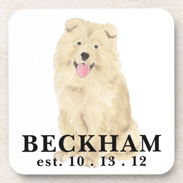 Personalized Chow Chow Dog  Beverage Coaster (Front)