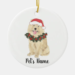 Personalized Chow Chow Dog Christmas Ceramic Ornament