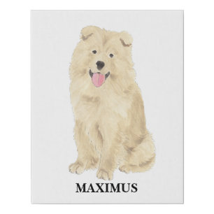 Personalized Chow Chow Dog Faux Canvas Print