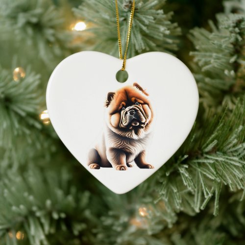 Personalized Chow Chow Puppy Ceramic Ornament