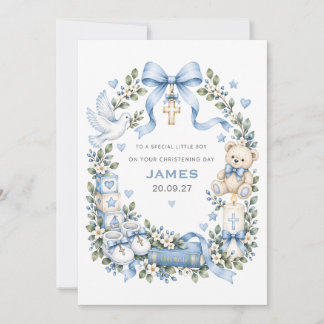 Personalized Christening Card for Boy | Baptism