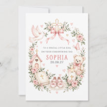 Personalized Christening Card for Girl | Baptism