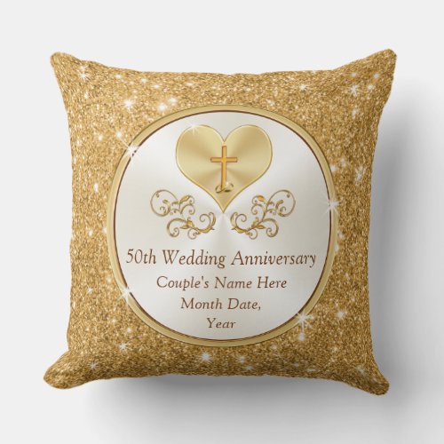 Personalized Christian 50th Anniversary Gifts Idea Throw Pillow