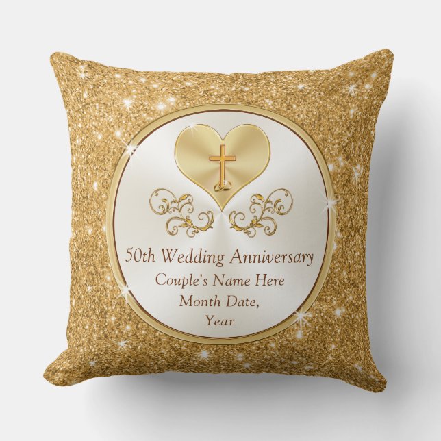 Personalized Christian 50th Anniversary Gifts Idea Throw Pillow (Front)