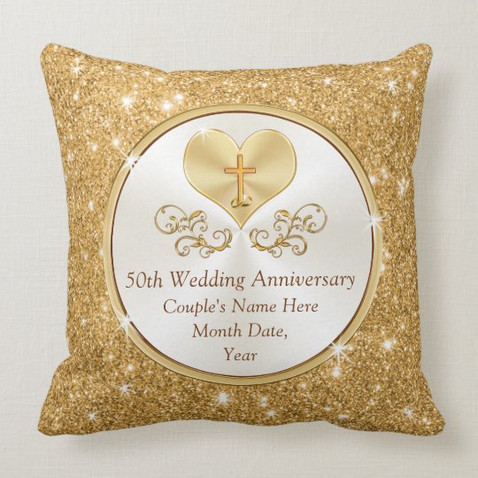 Personalized Christian 50th Anniversary Gifts Idea Throw Pillow