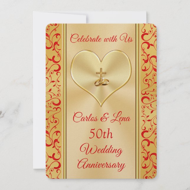Personalized Christian 50th Anniversary Invitation (Front)
