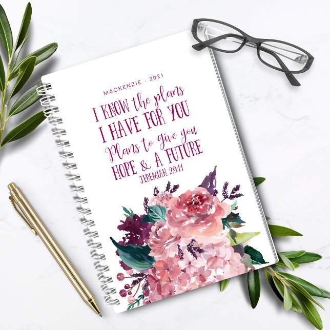 Personalized Christian Bible Verse Floral Planner (Personalized Christian Bible Verse Floral Planner)
