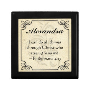 Personalized Christian Bible Verse Keepsake Box