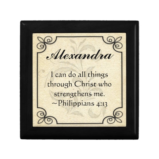 Personalized Christian Bible Verse Keepsake Box (Front)