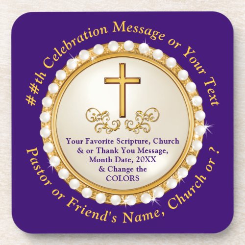 Personalized Christian Coasters Set of 6 Beverage Coaster