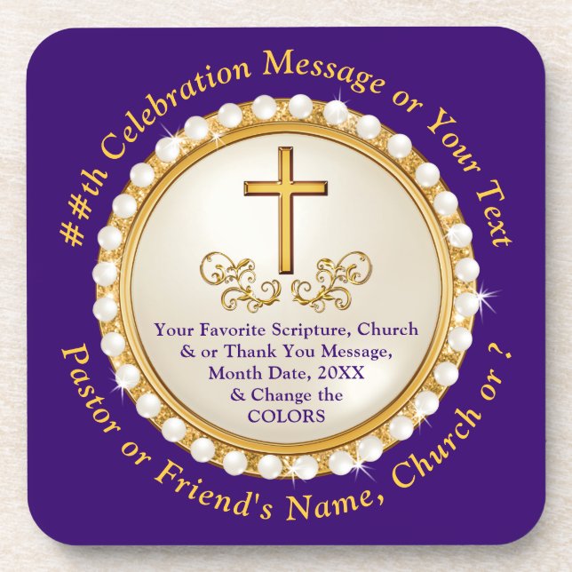 Personalized, Christian Coasters, Set of 6 Beverage Coaster (Front)