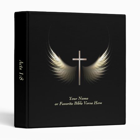 Personalized Christian Cross With Bible Verse Binder