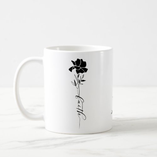 Personalized Christian Faith Floral Coffee Mug