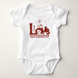 Personalized Christian Family Christmas Nativity Baby Bodysuit
